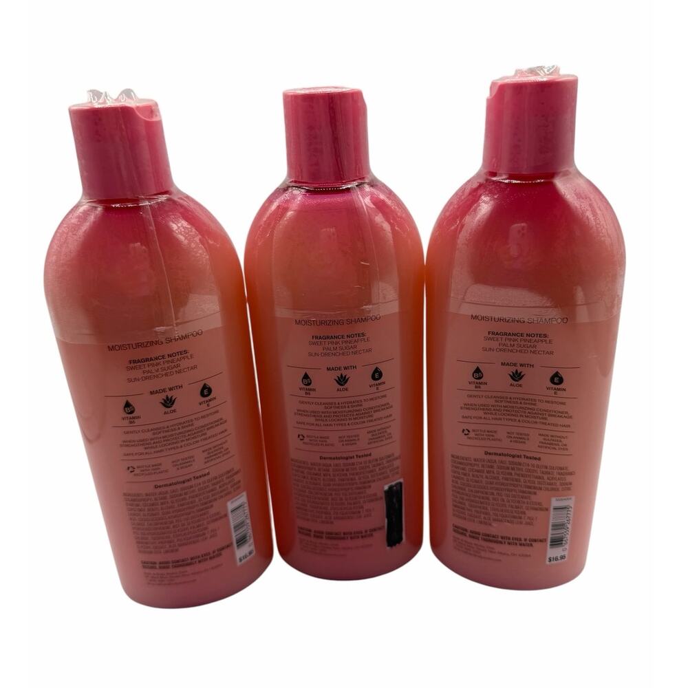 Bath & Body Works Costa Rica Pink Pineapple Sunrise Shampoo Bundle x3 New 16 oz - Picture 2 of 6
